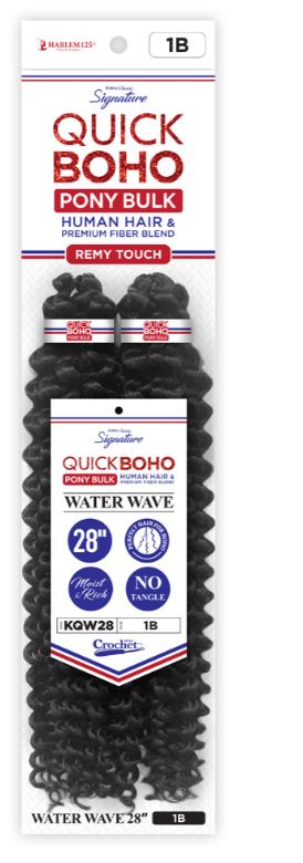 HARLEM 125 KIMA Classic Signature Quick BOHO Pony Bulk – Water Wave 28″ Boho braids, Sareya Beauty supply store in calgary Alberta